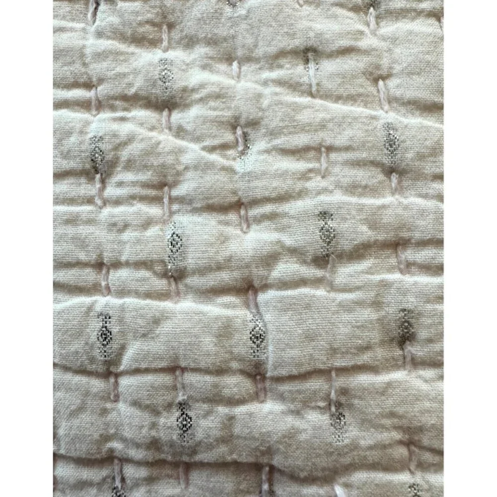 Serena & Lily Pink Quilted Euro Shams with Pom Poms (2) - Picture 4 of 5